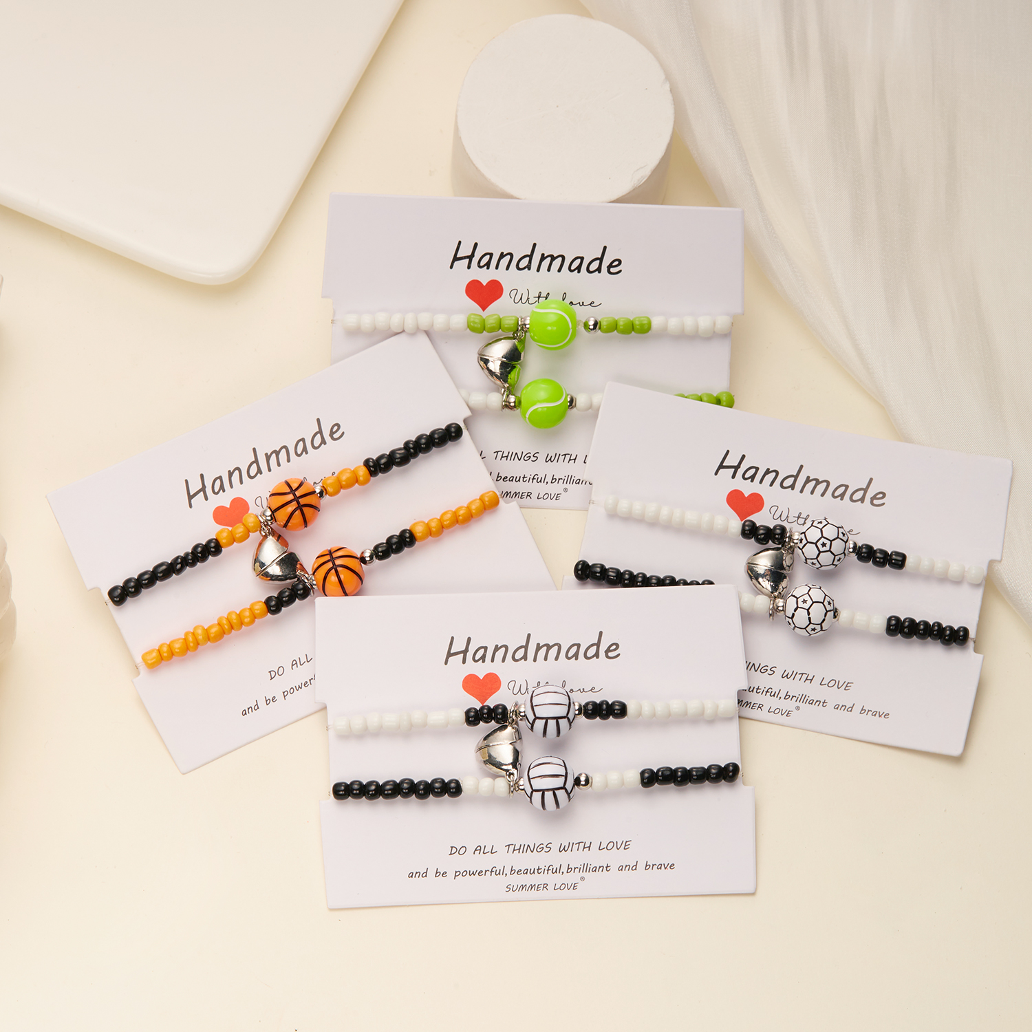 Women'S Volleyball Accessories - Rice Beads Couple Bracelet For Lovers
