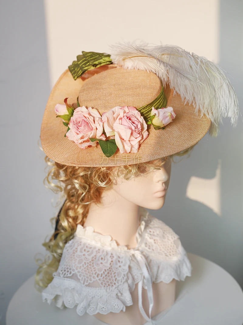 Women'S Victorian Era Accessories - Victorian Pastoral Style Bonnet Hat Flower