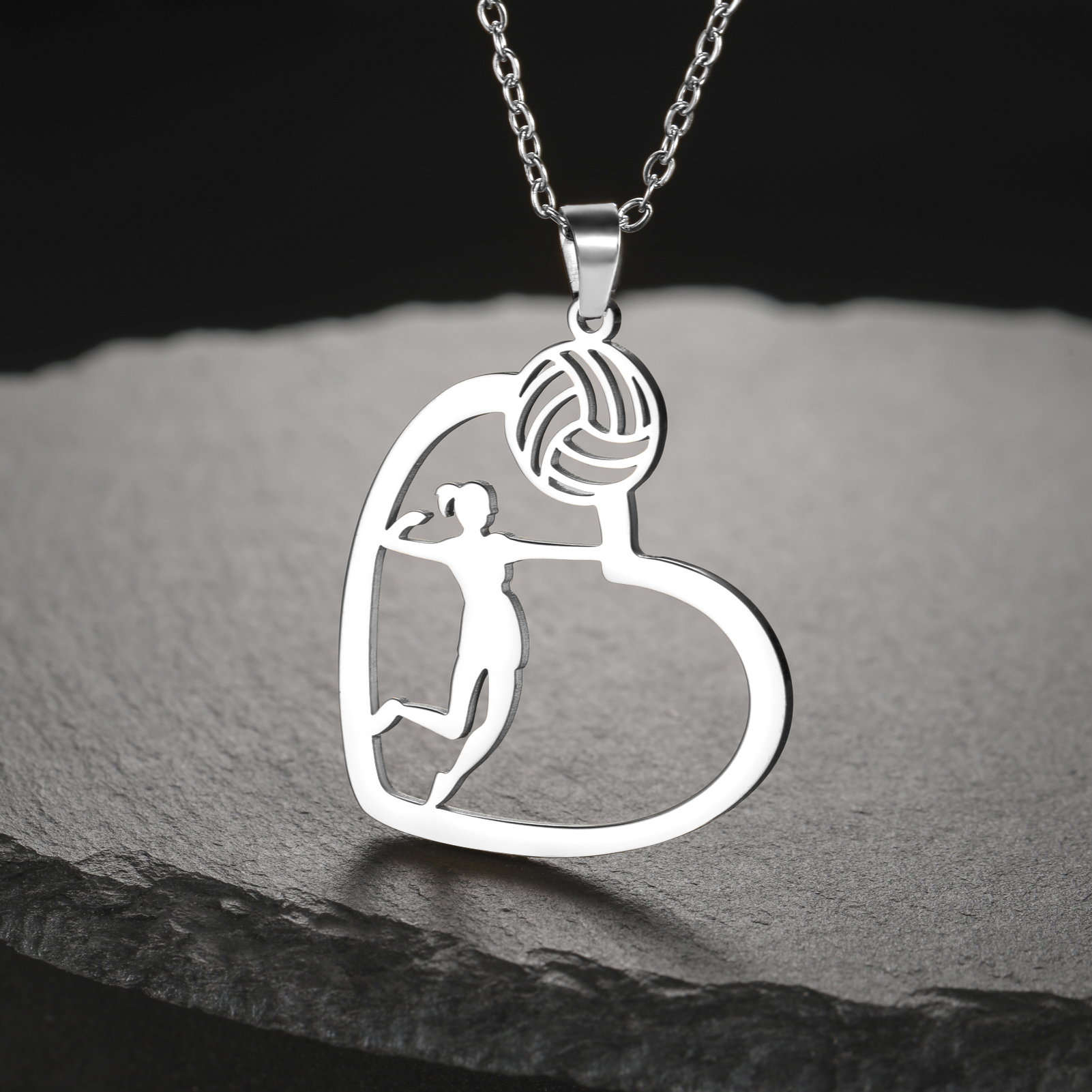 Women'S Volleyball Accessories - Unift Volleyball in Heart Necklaces for