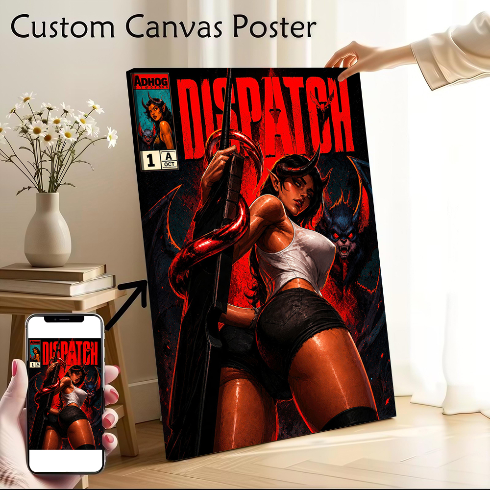 Women Accessories Poster - Demonic Woman With Sword Printed Canvas