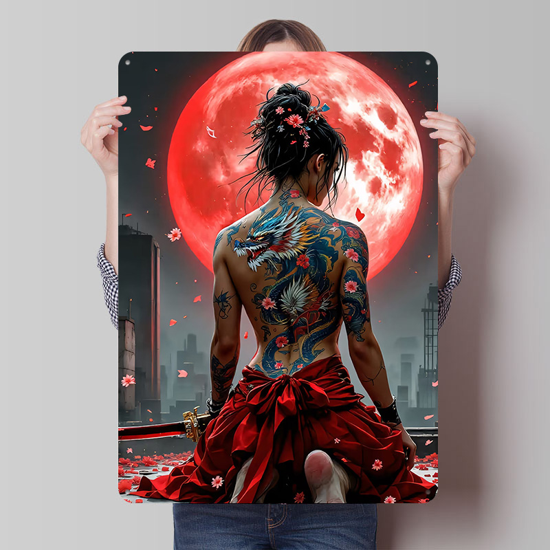 Women Accessories Poster - Dragon Tattoo Woman Metal Poster Custom