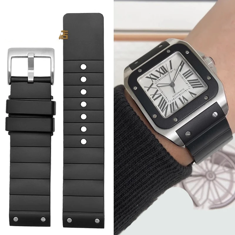 Women'S Accessories Cartier - Watch Band for Cartier Santos100 Silicone
