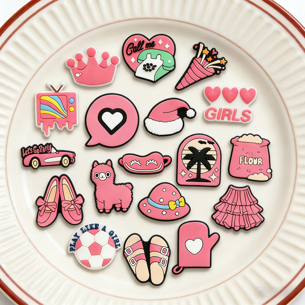 Women'S Accessories Crocs - 16Pcs Pink Shoe Charms for Crocs