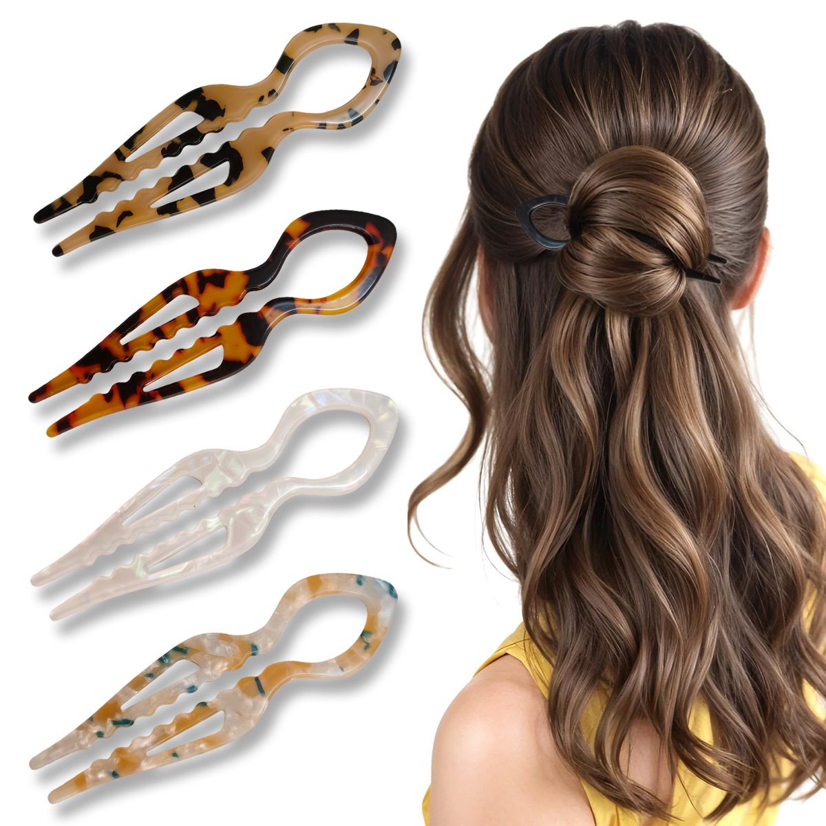 U-Shaped Hair Sticks Tortoises – обзор и цена Women Accessories Wholesale